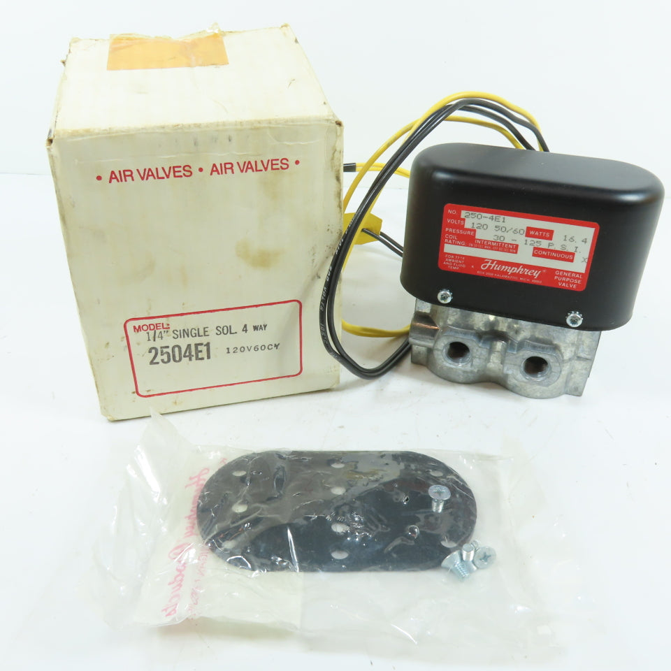 Humphrey 250-4E1 1/4" Single Solenoid 4-Way Air Valve 120V