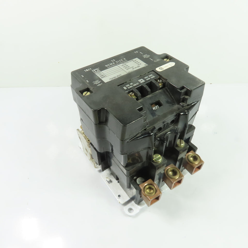 Square D 8502SF02 Nema Size 4 Motor Starter 100HP 480V Coil 600V Max