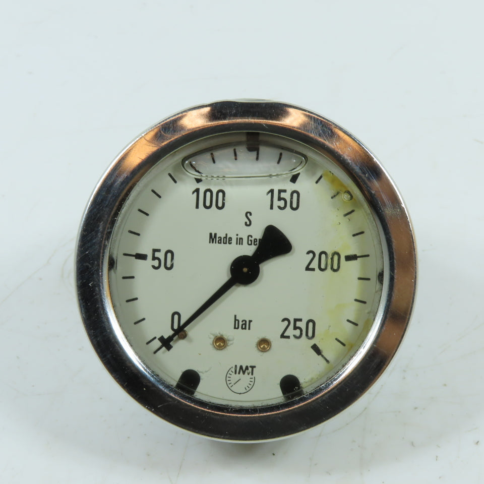 IMT 0-250 Bar 3/8" NPT Back Mount Pressure Gauge Oil Filled