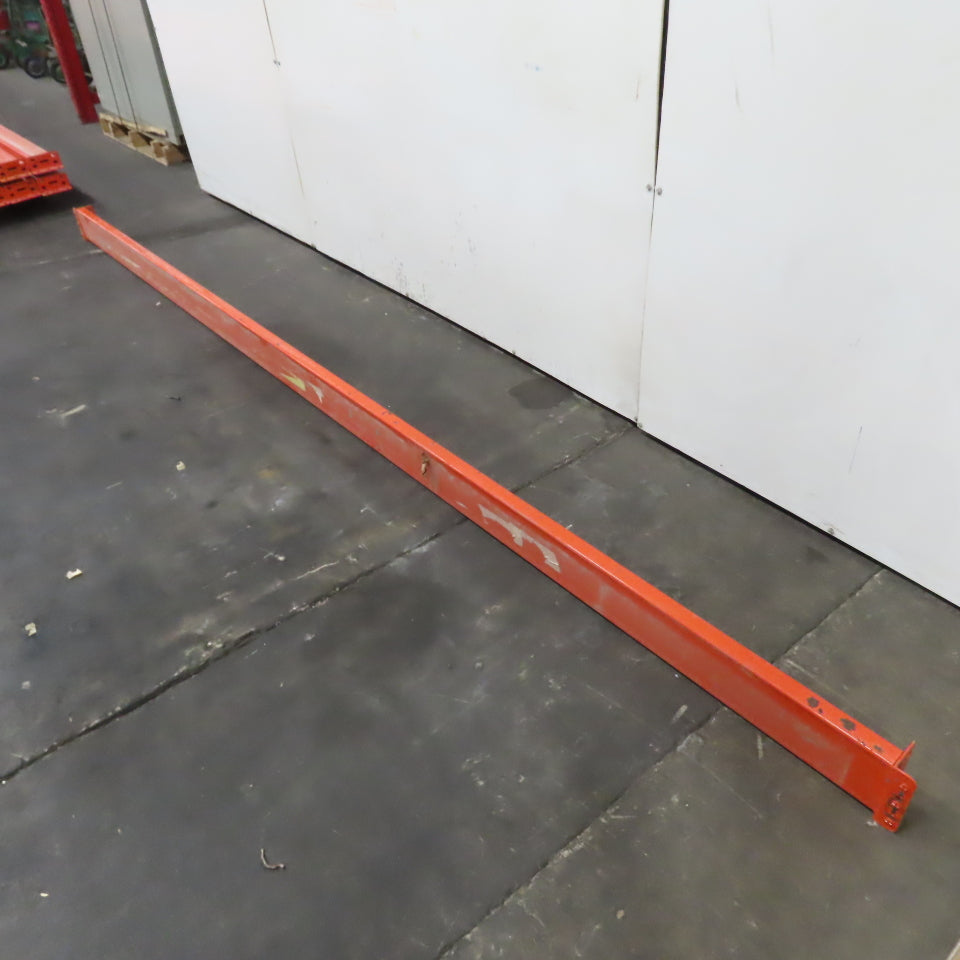 13' (156") x 5-1/2" x 2-1/2" Shaved Pin Pallet Racking Beam Shelf Used 3500lb