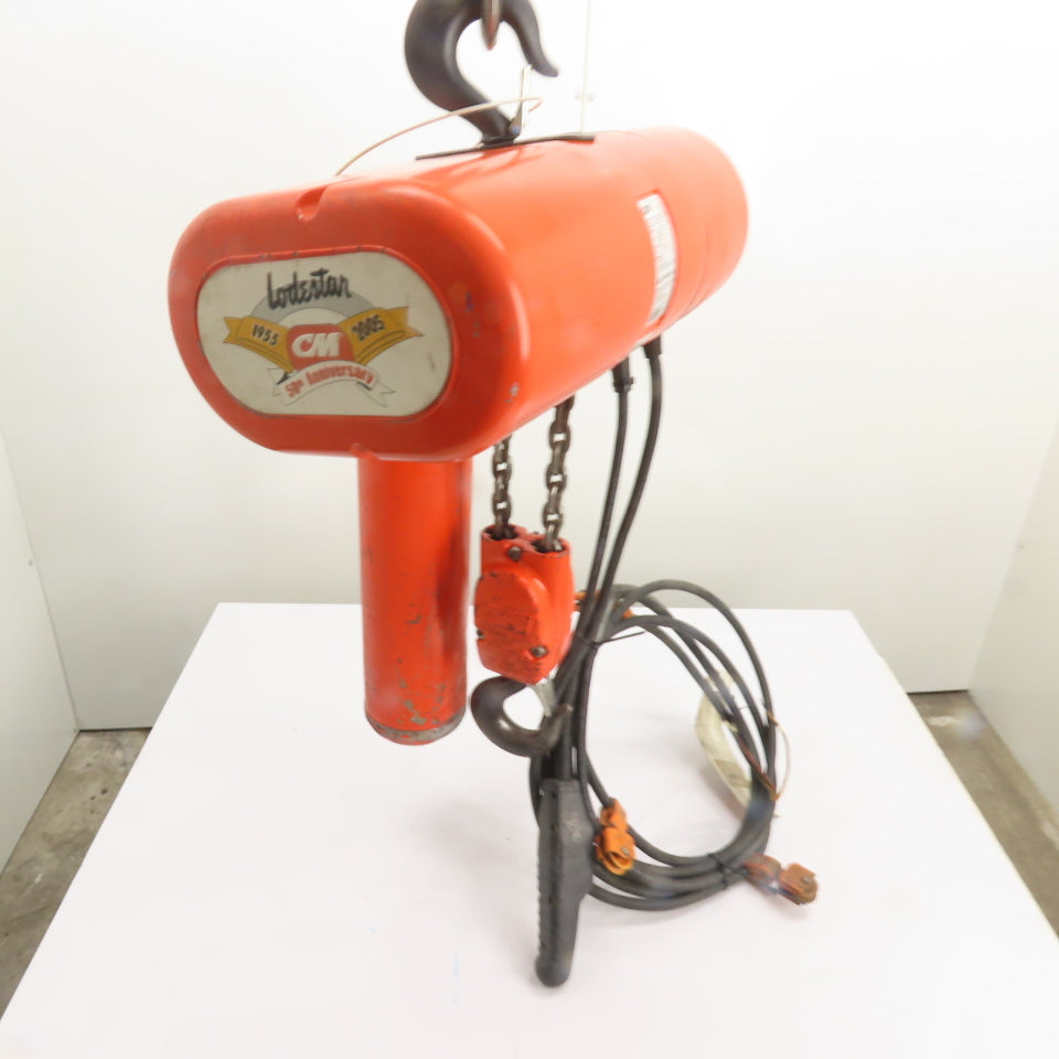 CM Lodestar Model R 2 Ton 4000LB Electric Cain Hoist 10' Lift 8FPM 240/440V 3Ph