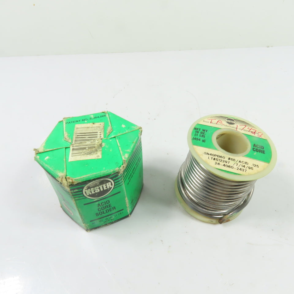Kester 24-4060-2437 1Lb Acid Core Solder Wire .125" Dia Sn40Pb60