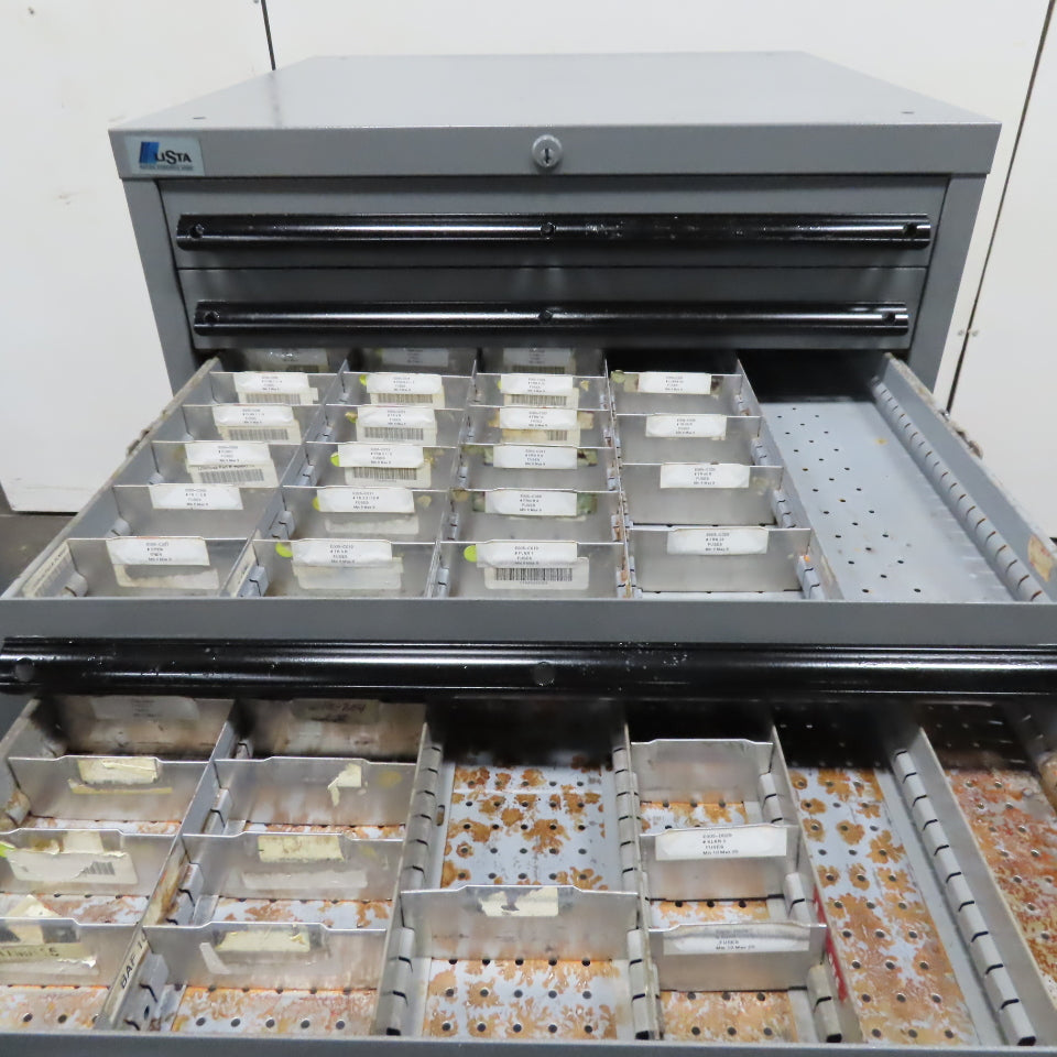 Lista 12 Drawer Industrial Tool Small Parts Storage Cabinet 28" x 28" x 60"