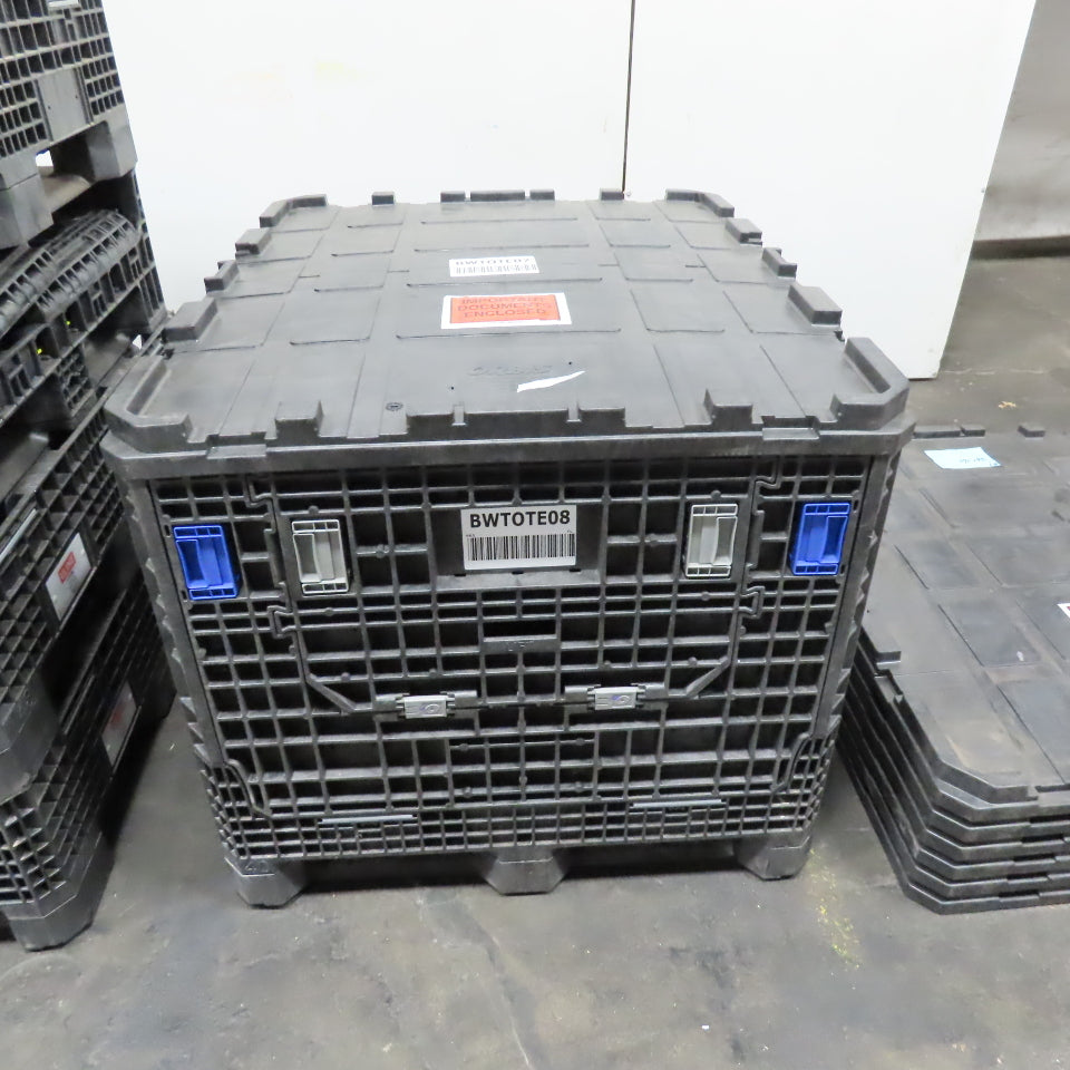 Uline H-1269 Collapsible Bulk Container 48x40x34" 2000lb Cap. W/ Lids Lot Of 7