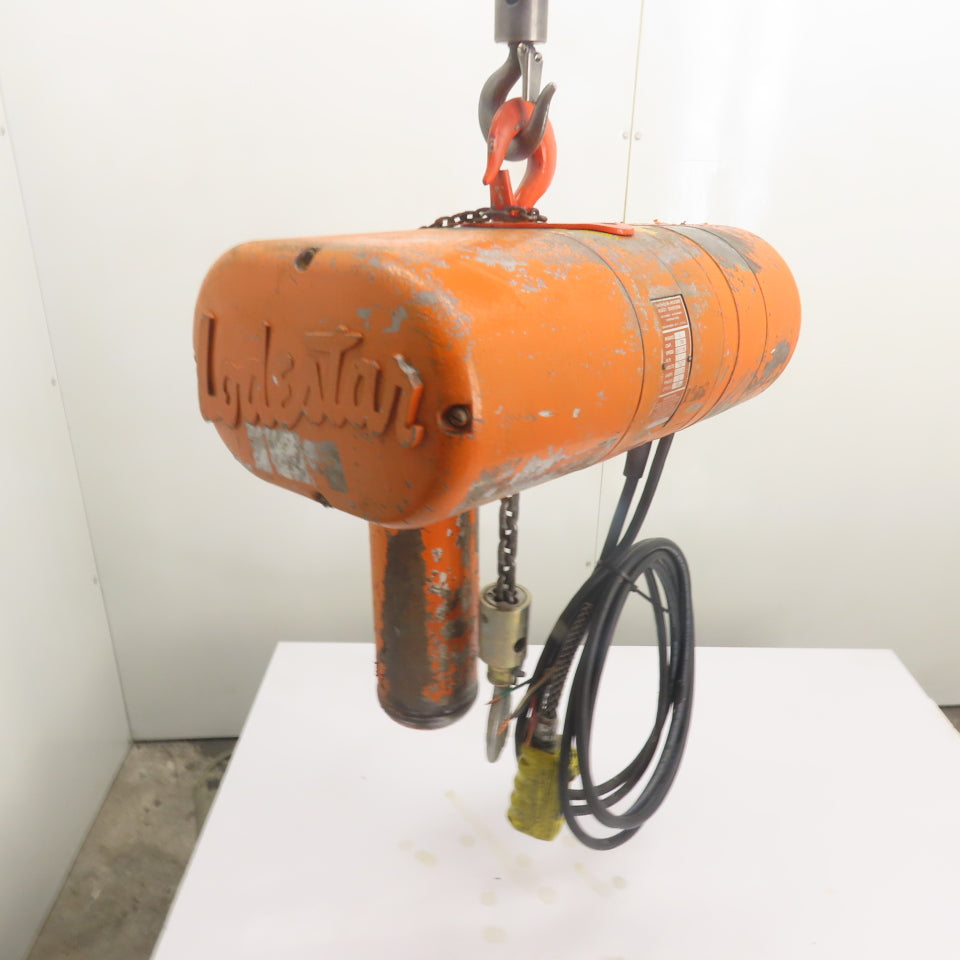 CM Lodestar Model L 1 Ton 2000LB Electric Chain Hoist 220/440V 3Ph 15' Lift
