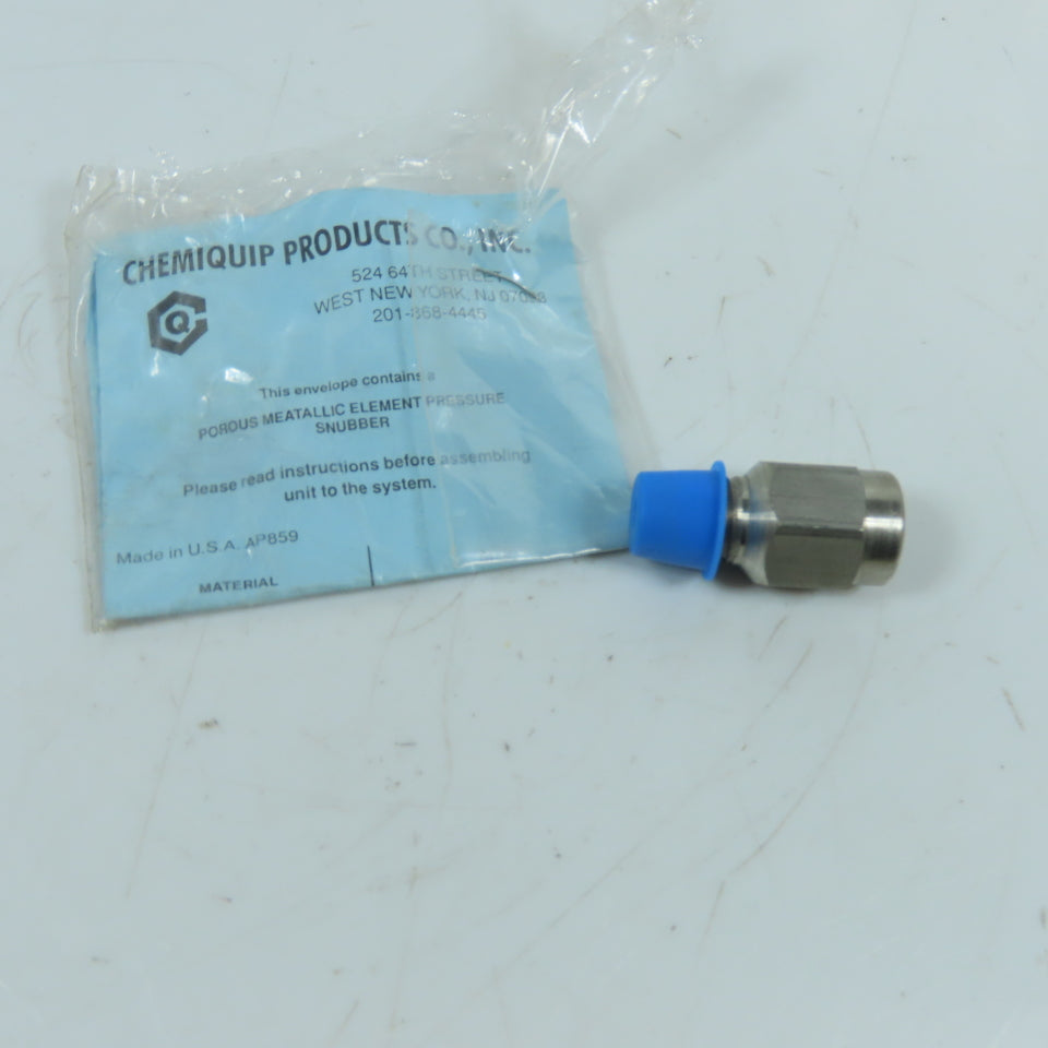 Chemiquip 25SE 1/4" NPT Porous Metal Element Pressure Snubber 15,000PSI