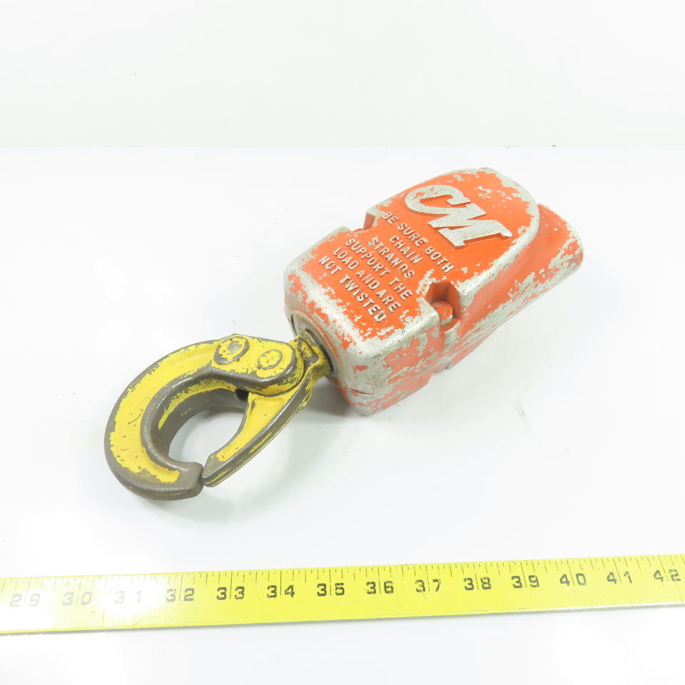 CM N/A Double Reeved Chain Hoist Lower Hook Block Assembly