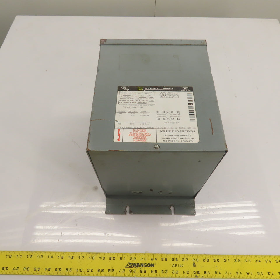 Square D 5S1F 5KVA 1Ph Dry Type Transformer 240/480V Pri 120/240V Sec