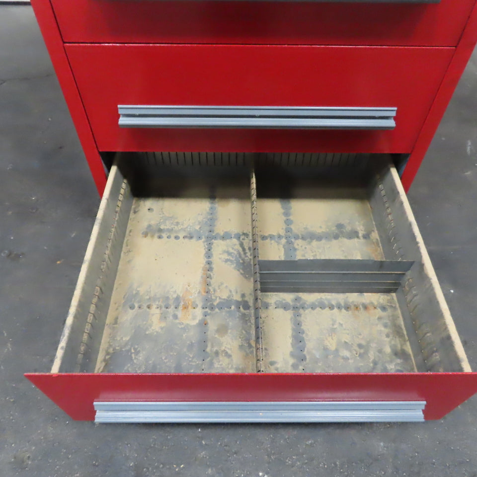 Stanley Vidmar 6 Drawer Small Parts Tool Storage Shop Cabinet 30" x 28" x 59"