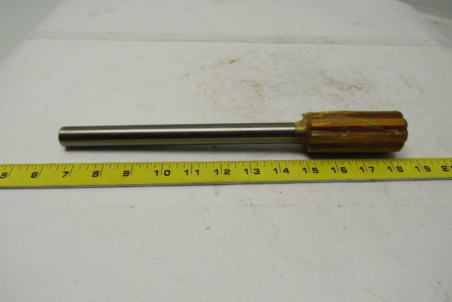 Rock River 2400 1.4160X12" OAL 8 Straight Flute Tin Coated Chucking Reamer