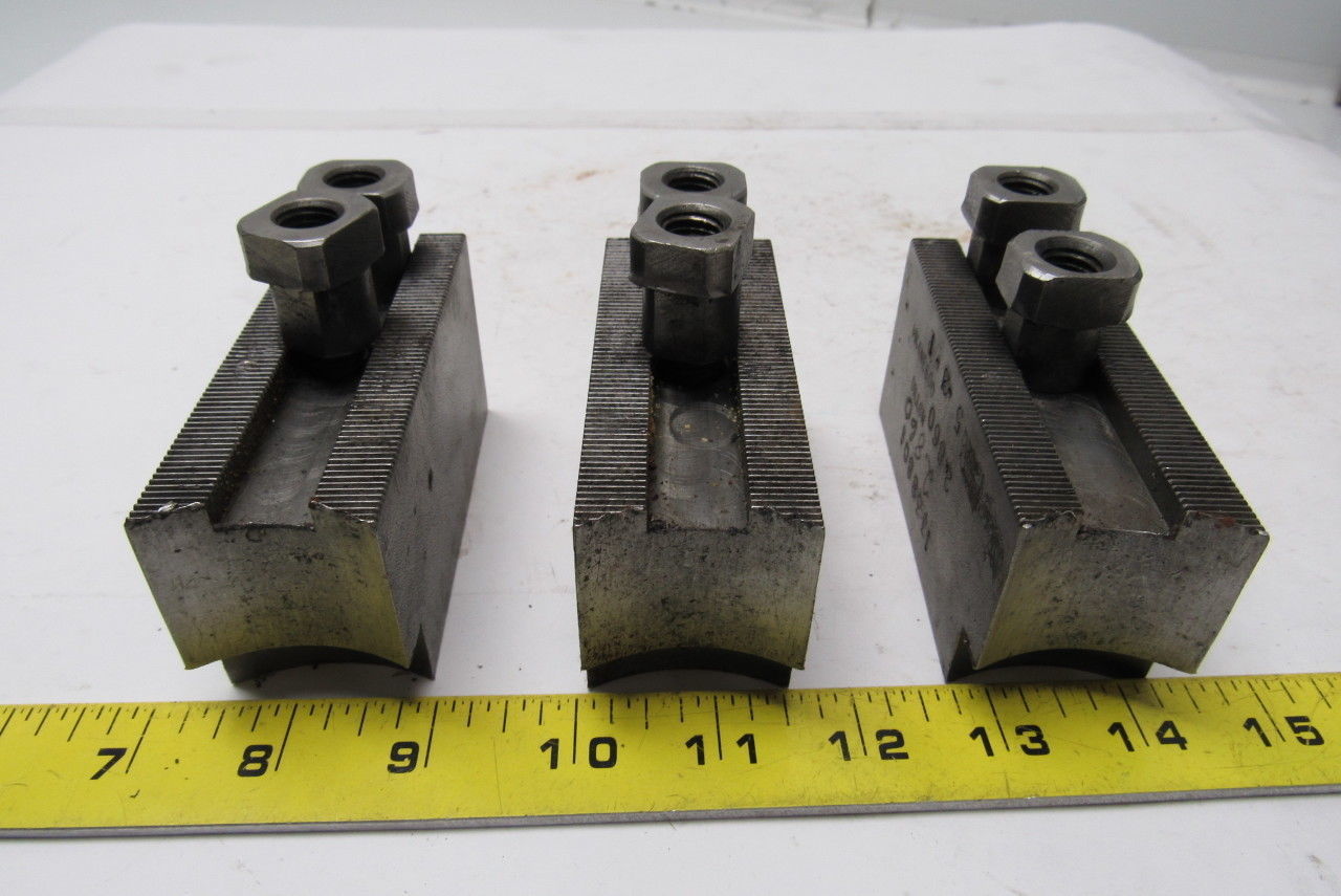 Dillon Mk4NE600 Lathe Chuck Soft Jaws Radius Cut Bolt on Lot of 3