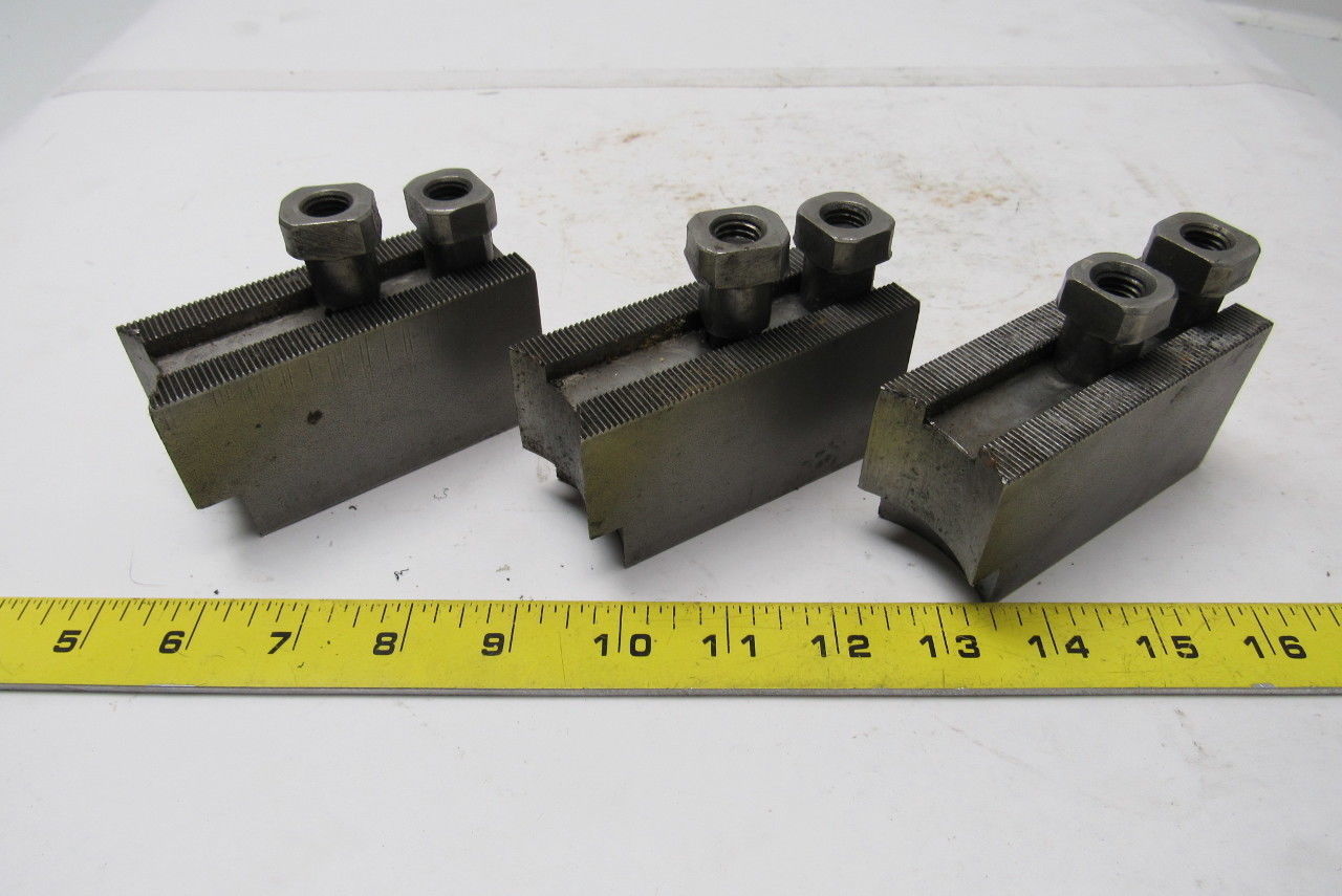 Dillon Mk4NE600 Lathe Chuck Soft Jaws Radius Cut Bolt on Lot of 3