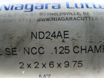 Niagara Cutter ND24AE 2" 6F HSS .125 Chamfer End Mill 6" Cut 9-3/4" OAL