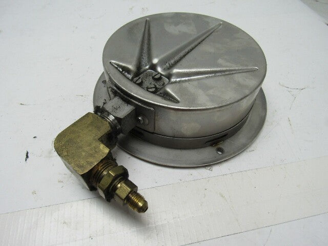 6" Flanged Mount Liquid Filled Pressure Gauge 0-1000 Psi 1/2" npt Bottom