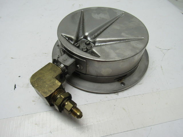 6" Flanged Mount Liquid Filled Pressure Gauge 0-1000 Psi 1/2" npt Bottom