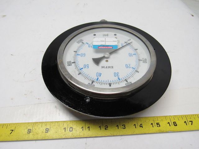ENFM 6" Flanged Mount Pressure Gauge 0-1000 Psi 1/2" npt Bottom