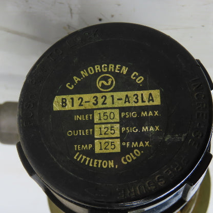 Norgren B12-321-A3LA Pneumatic Air Filter Regulator W/ Gauge 3/8" NPT 150 PSIG