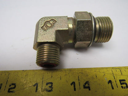 Hydraulic Fitting 90° Elbow, 3/8 ORFS x 1 ORB Male -16 Straight Thread Lot of 3