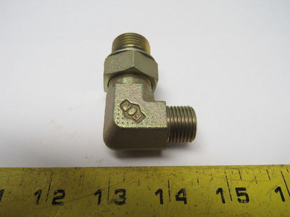 Hydraulic Fitting 90° Elbow, 3/8 ORFS x 1 ORB Male -16 Straight Thread Lot of 3