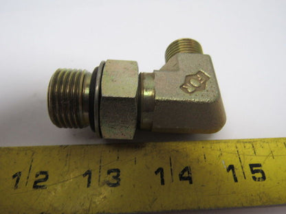 Hydraulic Fitting 90° Elbow, 3/8 ORFS x 1 ORB Male -16 Straight Thread Lot of 3