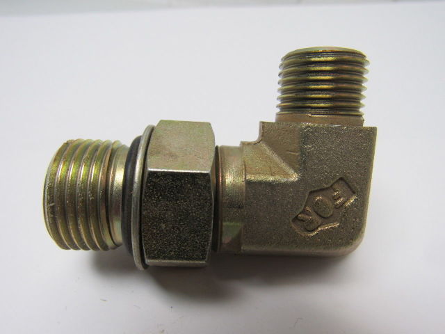 Hydraulic Fitting 90° Elbow, 3/8 ORFS x 1 ORB Male -16 Straight Thread Lot of 3