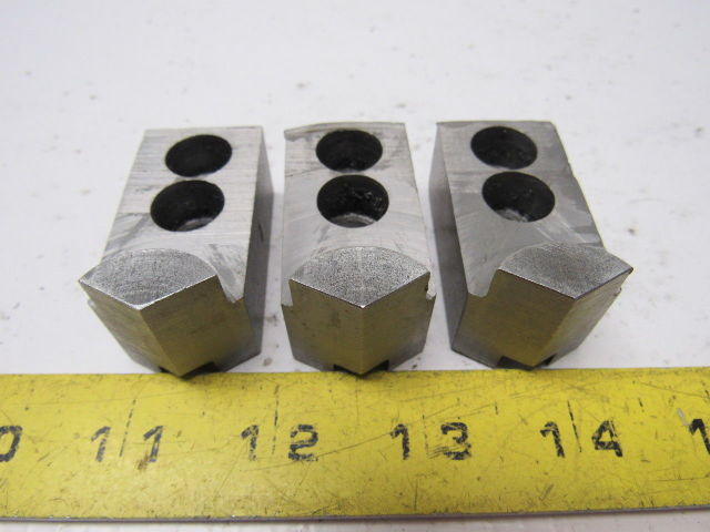 Dillon KW4 Custom Serrated Lathe Chuck Soft Jaws 0.937" ID Radius Set of 3