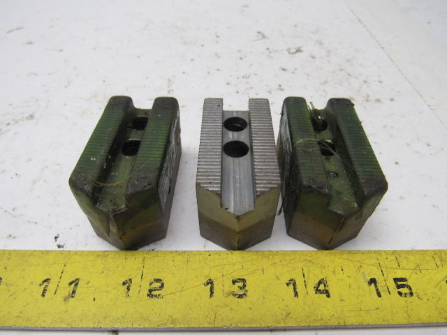 2.125" Height 1.125" Width 1" Custom Serrated Lathe Chuck Pointed Jaws Set of 3