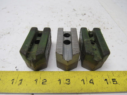 2.125" Height 1.125" Width 1" Custom Serrated Lathe Chuck Pointed Jaws Set of 3