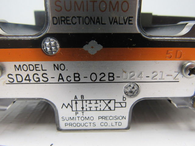 Sumitomo SD4GS-AcB-02B-D24-21-Z WD-21B-07 Directional Control Valve 24VDC