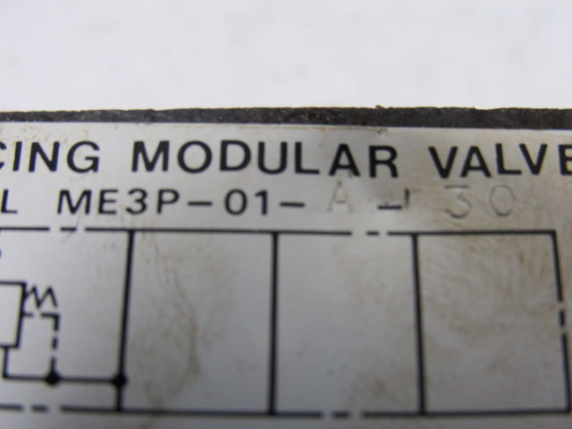 Koshin-Racine ME3P-01-A-30 Reducing Modular Valve From a Mazak SQT-10MS