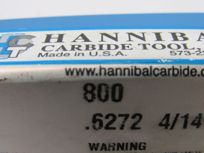 Hannibal Carbide Tool Type 800 Reamer 6 Straight Flute 9" OAL