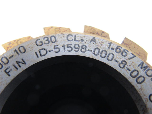 Gleason ID-51598-000-8-00 Gear Hob Cutter 3" OAL 	20° NPA 	LA.1°31' RH WD .075