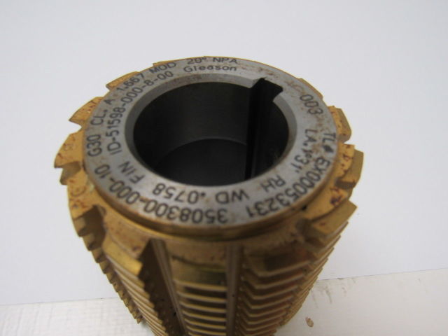 Gleason ID-51598-000-8-00 Gear Hob Cutter 3" OAL 	20° NPA 	LA.1°31' RH WD .075