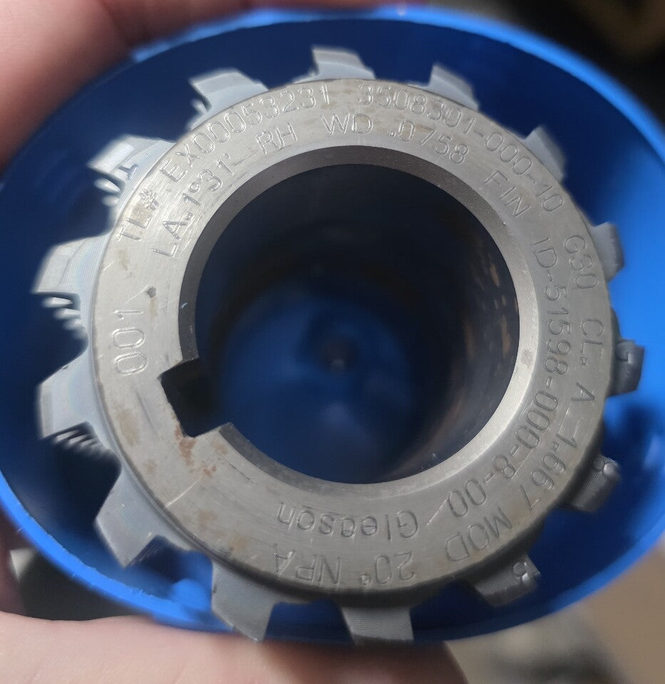 Gleason ID-51598-000-8-00 Gear Hob Cutter 2-1/2" OAL 1.667 MOD 20° NPA
