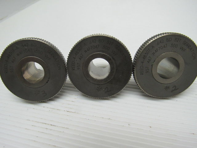Reed 4-48307A .642 BD 32T Serration Knurl Rolling Dies 1 Set of 3