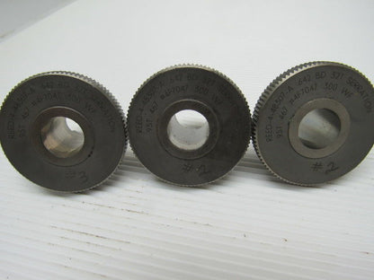Reed 4-48307A .642 BD 32T Serration Knurl Rolling Dies 1 Set of 3