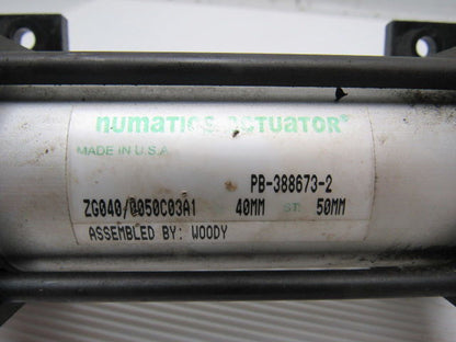 Numatics Actuator PB-388673-2 Pneumatic Air Cylinder 40mm Bore 50mm Stroke