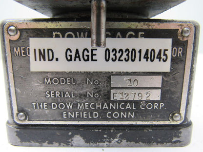 Dow Gage Model 10 Dial Manual Precision Parts Comparator Gauge .005mm Increment
