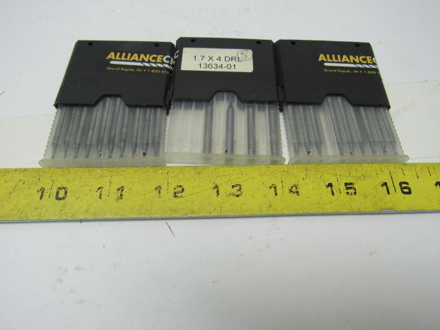 Alliance CNC 13634-001 1.7mm x 4mm Micro Drill Bit Lot of 24