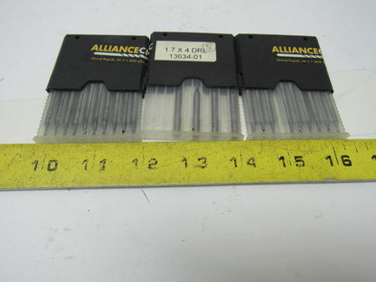 Alliance CNC 13634-001 1.7mm x 4mm Micro Drill Bit Lot of 24