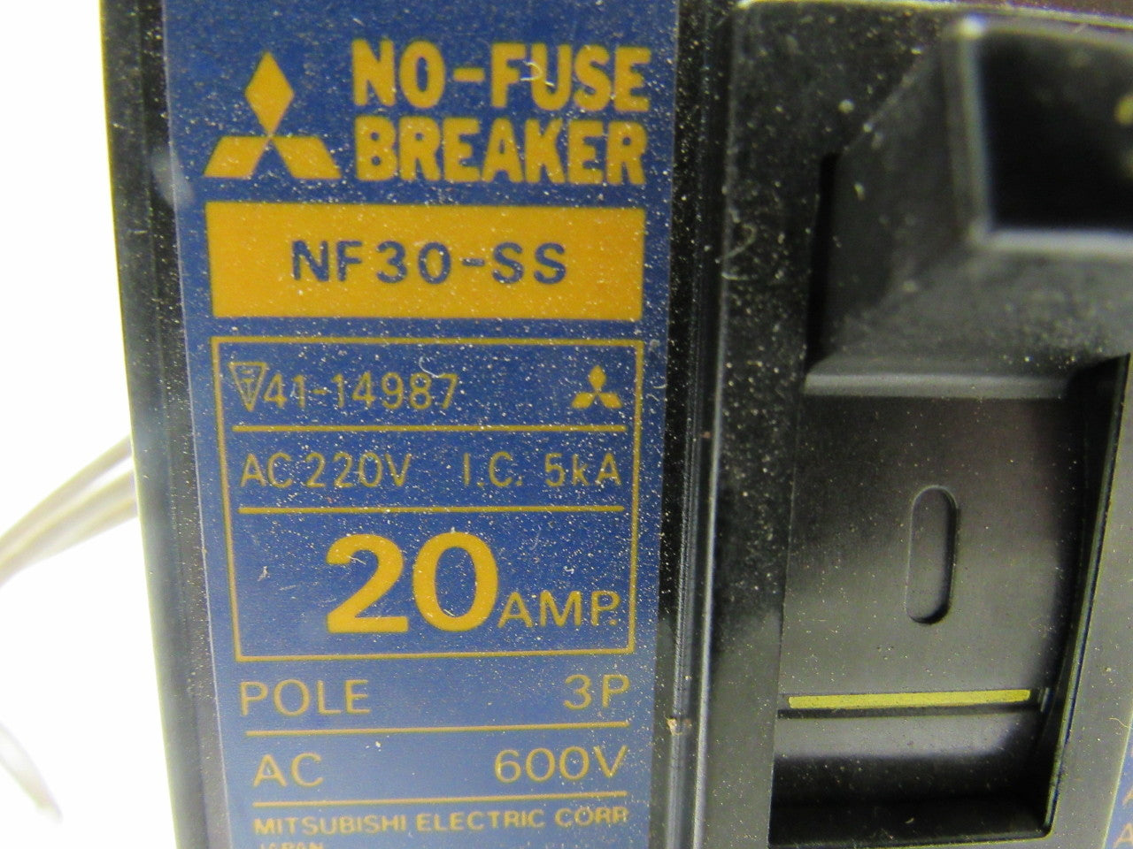 Mitsubishi Electric NF30-SS 20A No Fuse Breaker 3 Pole 600V