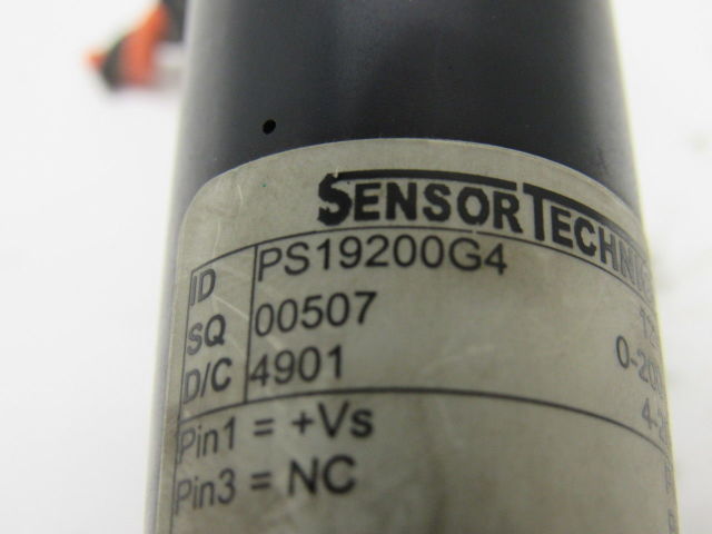 Sensor Technics PS19200G4  Pressure Sensor 12-36v 0-200 psig 4-20mA 2 wire