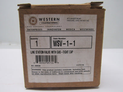 Western Enterprises WSV-1-1 Line Station Valve W/ Gas-Tight Cap