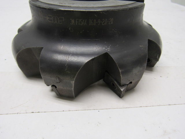 Iscar 3MF75AXD6.0-9-2.0-20 75° Face Mill Index Insert Tool Holder 6" 2" Arbor