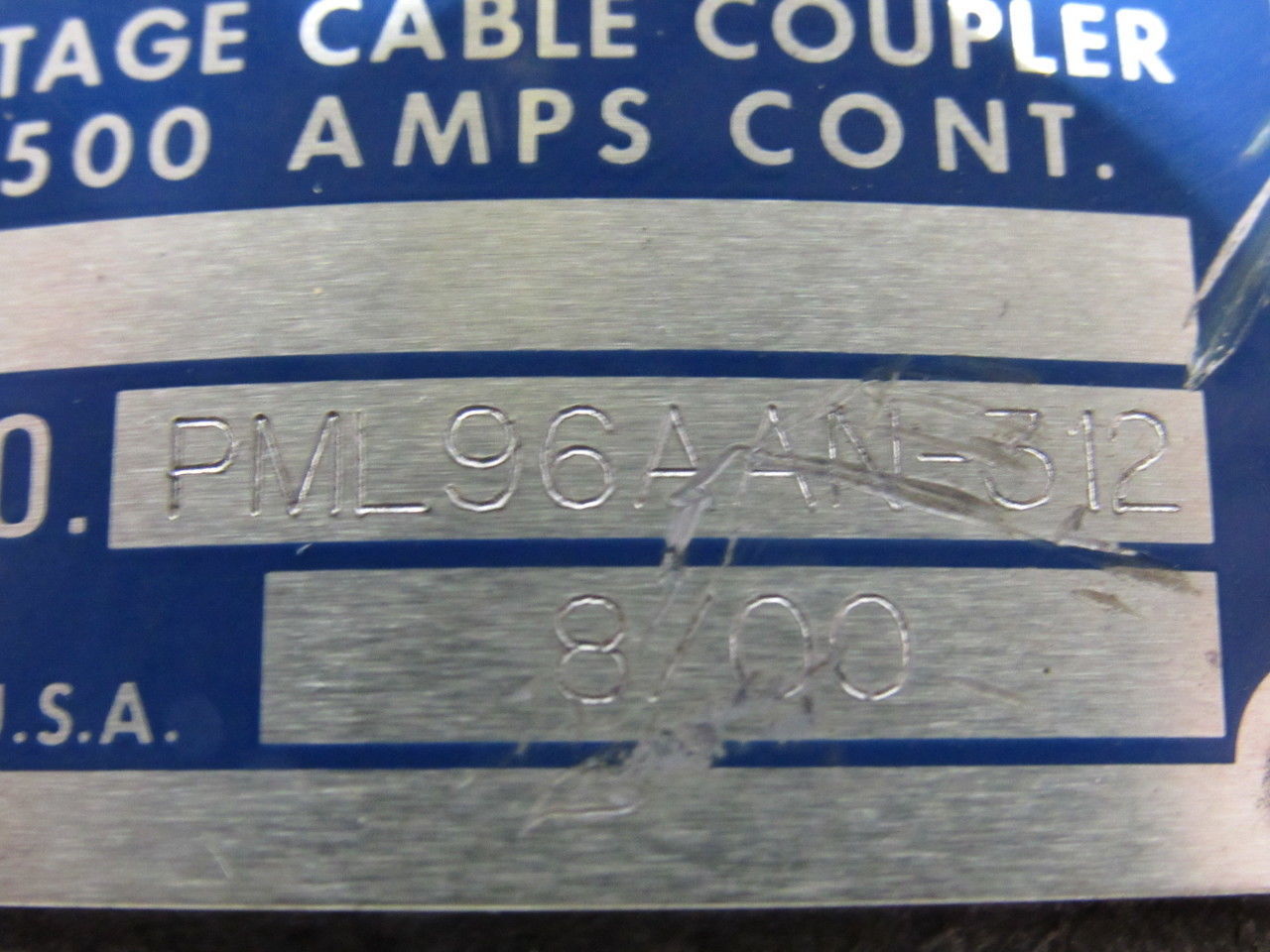Line Power PML96AAN312 Mining Coupler Plug 500A 15KVA High Voltage w/Cap