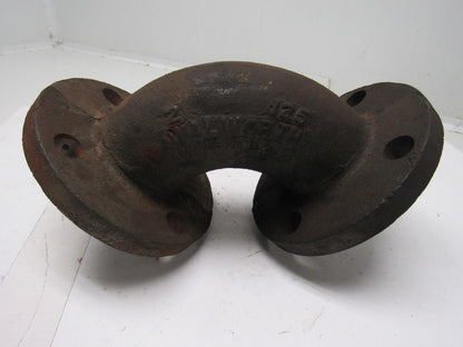 Walworth 2" Cast Steel 125lb Flanged 90 Degree Pipe Elbow W/(4) 7/8" Bolt Holes