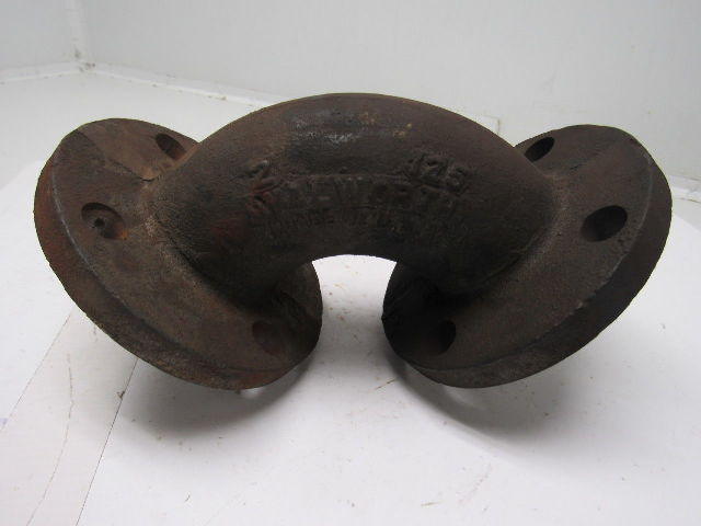 Walworth 2" Cast Steel 125lb Flanged 90 Degree Pipe Elbow W/(4) 7/8" Bolt Holes