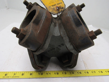 GG-440A Abrasive Line Pipe Cross W/2 Bolt Flange 2"-12 Threads