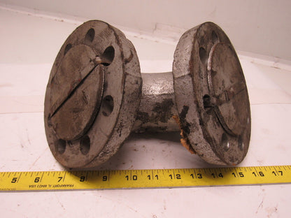 2" Cast Steel 300lb Flanged 90 Degree Pipe Elbow W/(8) 7/8" Bolt Holes