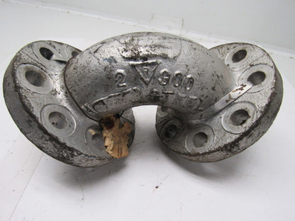 2" Cast Steel 300lb Flanged 90 Degree Pipe Elbow W/(8) 7/8" Bolt Holes